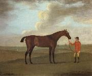 Francis Sartorius The Racehorse 'Basilimo' Held by a Groom on a Racecourse oil painting reproduction